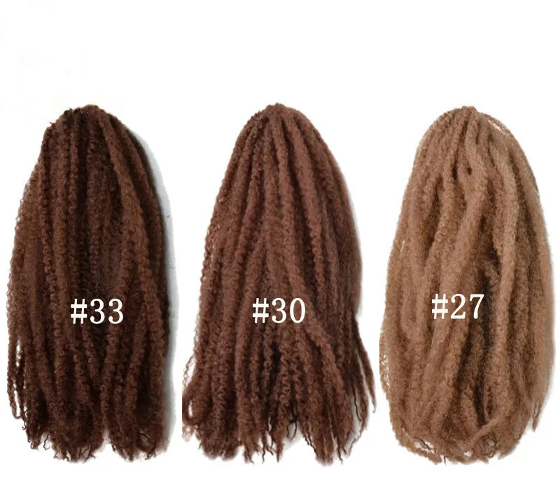 

Hot selling 18 inch Afro Kinky Bulk Synthetic twist marley braiding pre twisted synthetic hair extension for crochet braids, As you need