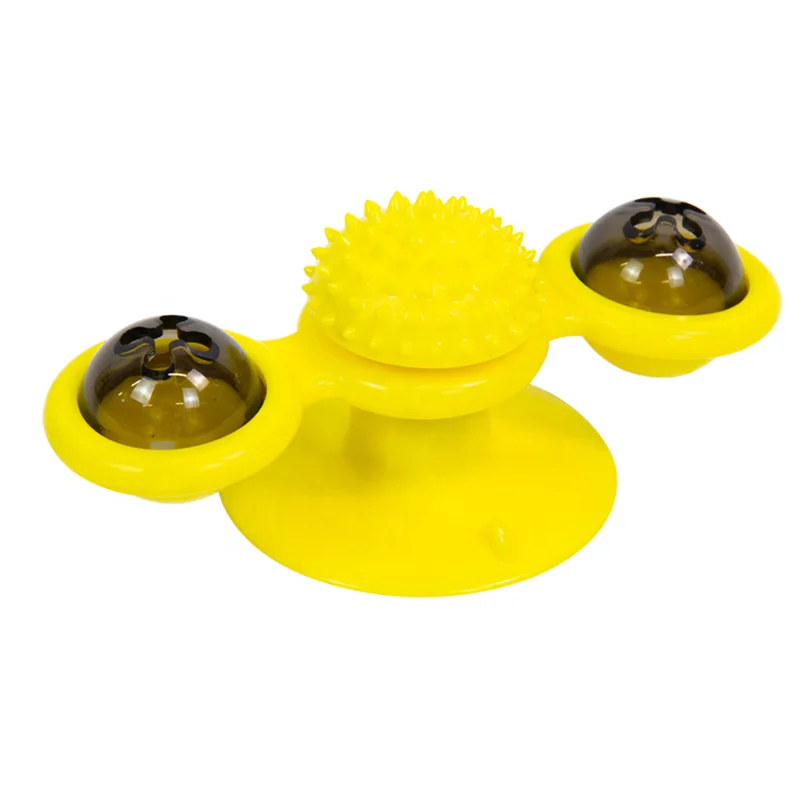 

2021 Pet Windmill Cat Toy with Led Ball Cat Turntable Teasing Interactive Toy, As picture