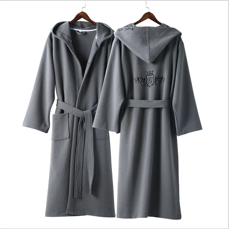 

Wholesale customized 100% cotton kimono collar Hotel men's and women's Hooded bathrobes, Multi color