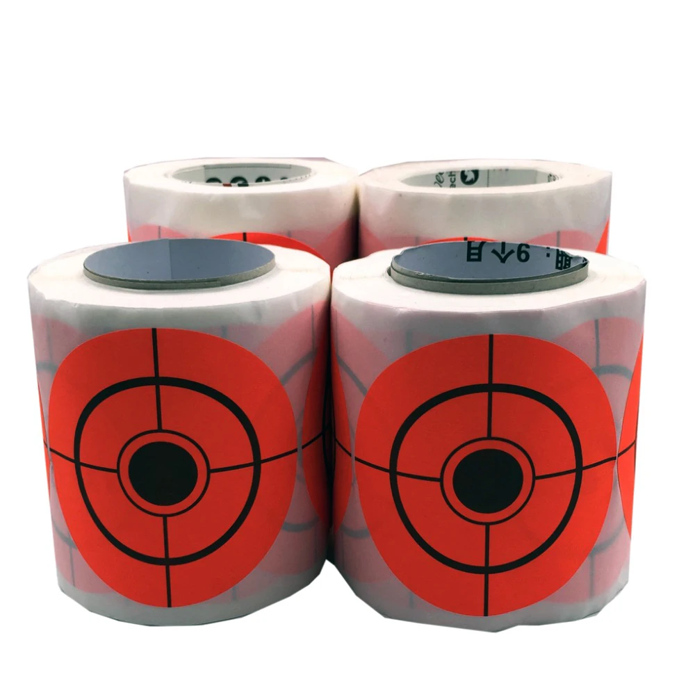

500 Pcs self adhesive 5 or 7.5 Diameter Outdoor Shooting Training Target Paper Target Stickers, Orange (as shown)