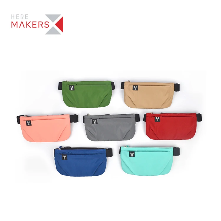 

Popular fashionable colours waist bag Bauchtasche polyester custom men women running Bum Bag, Grey / pink / red / sand / grass / mint / blue