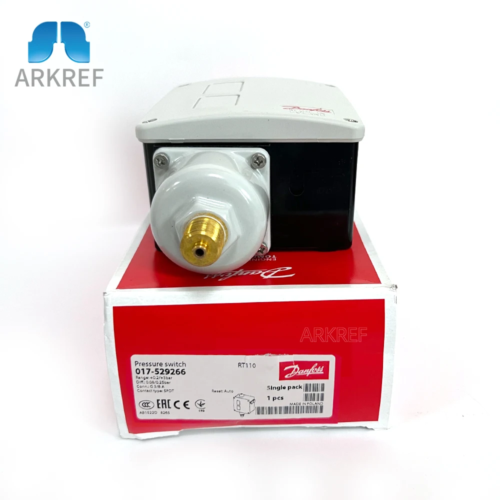 

High Precision Pressure Controllable Single-pole Change Over Switch Safe And Reliable RT110 017-529266 Danfoss Pressure Switch