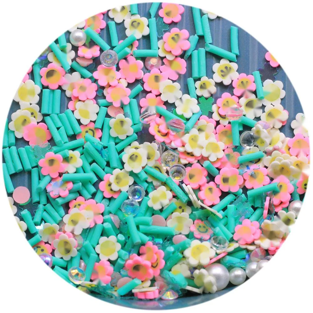 

Smiling Flower Candy Clay Slice Sprinkles Artificial Round Pearl 500g Polymer Clay Slices For DIY Crafts Nail Art Decor