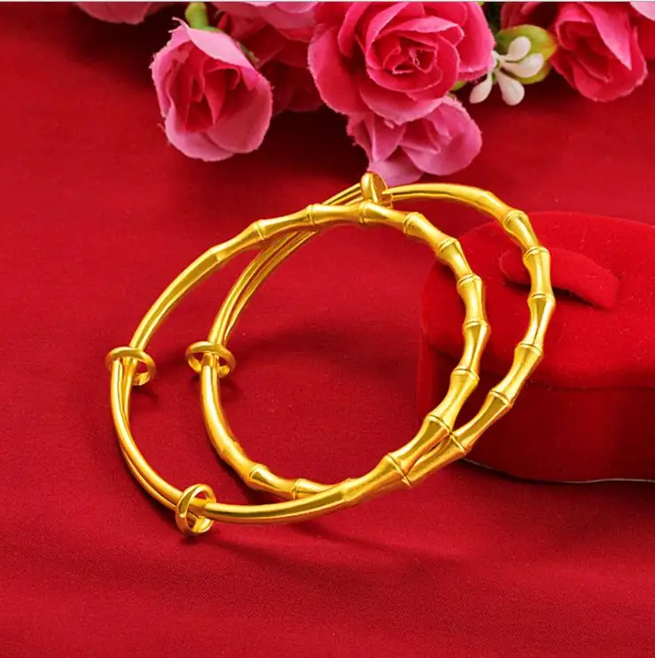 

Riches and honour bracelet Gold plated bracelet Push and pull women bracelet 24k gold bangle Free shipping wedding jewelry gift