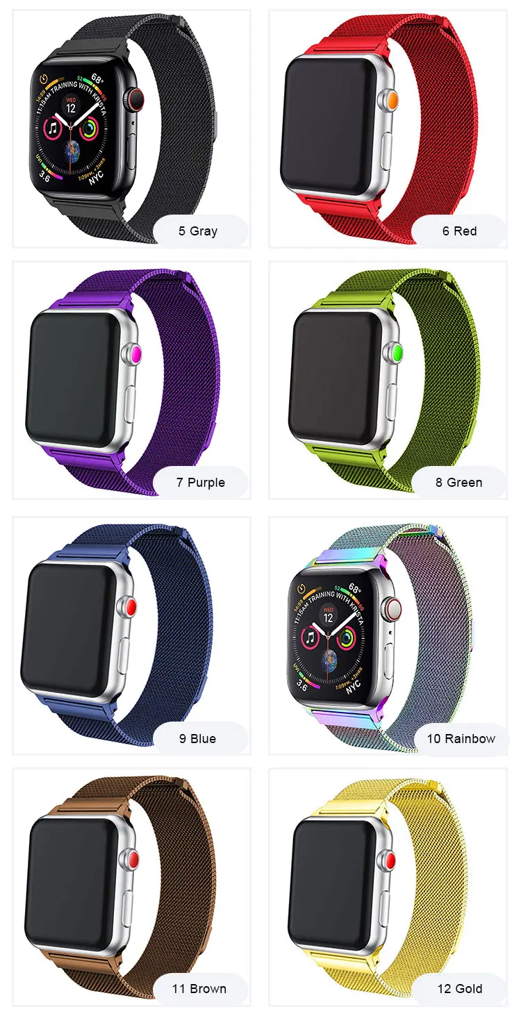 Ivanaze-correas Para Apple Watch,Correa Milanese Loop,Repuesto De Cierre  Magnético De Acero Inoxidable Para Iwatch Series 5/4/3/2 - Buy Para Apple  Watch Banda 38mm 42mm De Acero Inoxidable De Malla De Bucle De