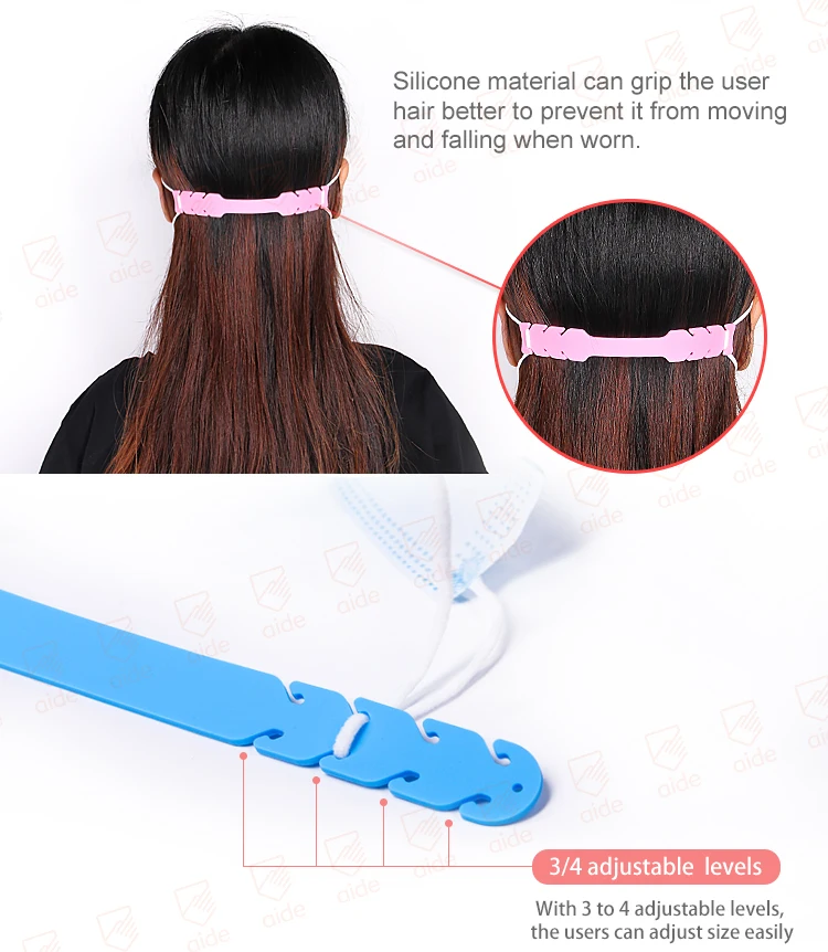 Reusable Ear Pain Protection Soft Silicone Ear Loops Extender Hook