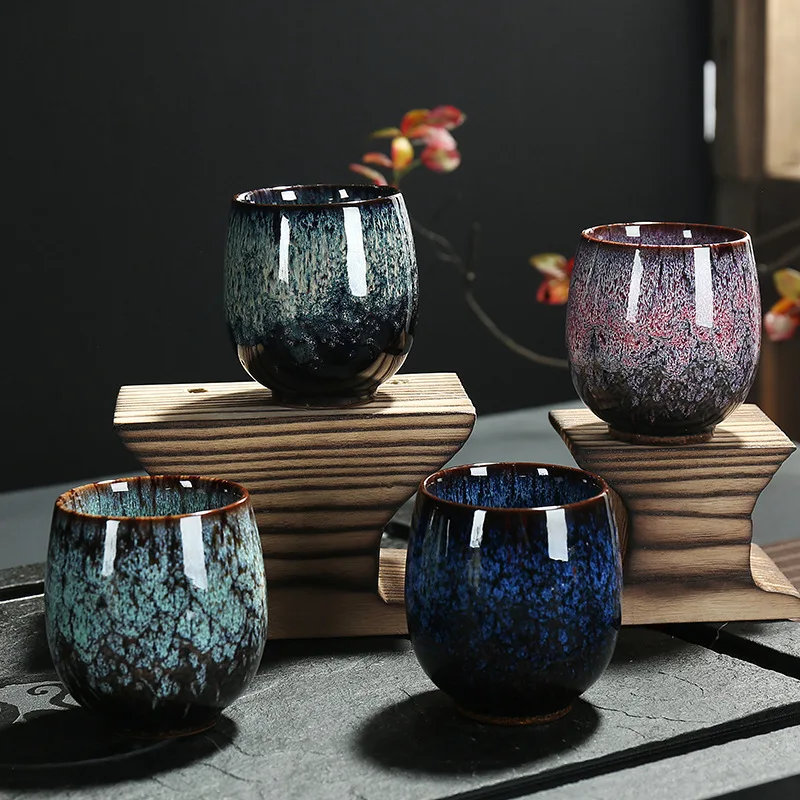 

Wholesale Reusable Ceramic 150ML China Tea Cup Kiln Change Ceramic Home Tea Cup