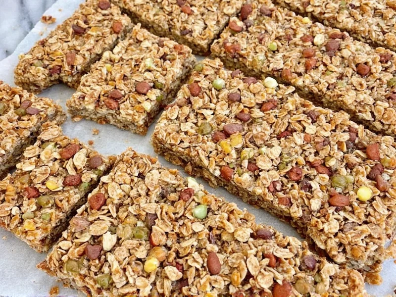 Variety of customized homemade granola bars with different add-ins