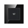 FIKO Type 86 panel hotel office home wall concealed TV cable closed circuit television socket panel black steeled glass socket