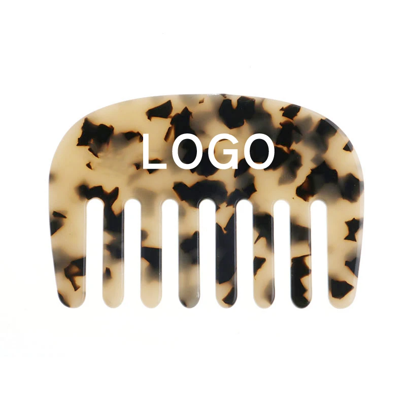

custom logo 2000+ color cellulose acetate hair comb creative simplicity hairdressing pocket travel wide tooth comb