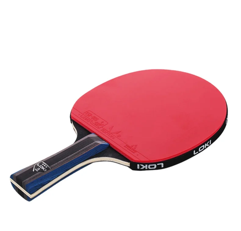 

Premium Rubber Pingpong Bat Top Quality Black Red Game SET OEM Customized Wood Table Tennis Racket, Red+black
