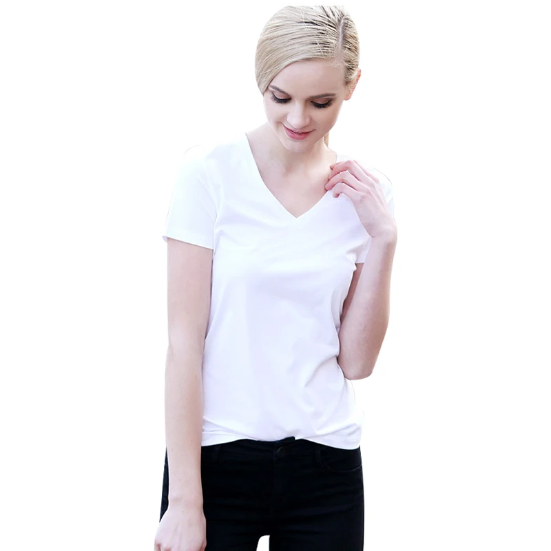 

Exquisite workmanship womens plain tee shirts blank custom for wholesales, Shown