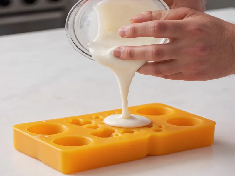 Pouring soap mixture into silicone molds