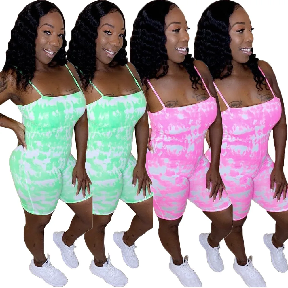 

2021 New Arrival Casual Women Clothing Jumpsuit Printing Camisole Jumpsuit for Ladies
