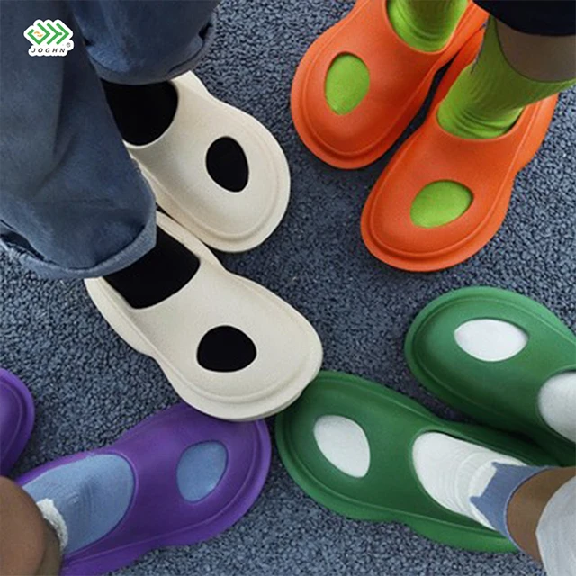 

JOGHN sports slippers men's summer new INS trendy outer wear fashion outdoor platform slippers, Purple, green, black, flesh color, caramel