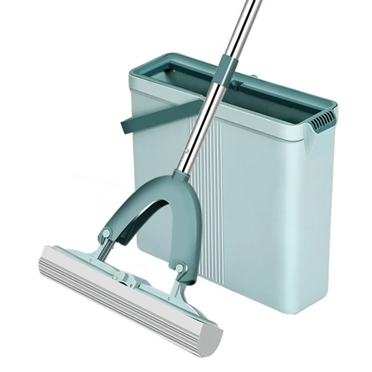 

LJJZH425 Best Selling Hand Free Easy Use Self-washed squeeze Magical cleaning PVA Rubber Mop And Bucket Set