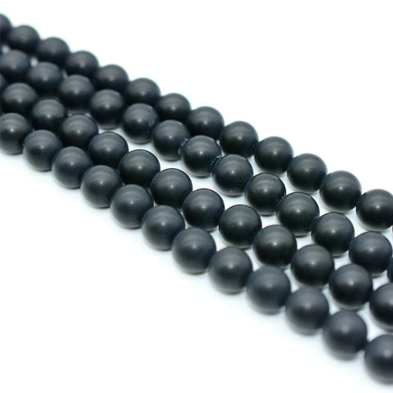 

Trade Insurance  High Quality Matte Black Onyx Loose Beads