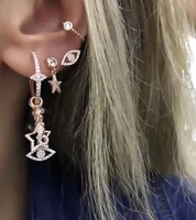 

luxury women jewelry multi lucky charms tassel dangle drop earring