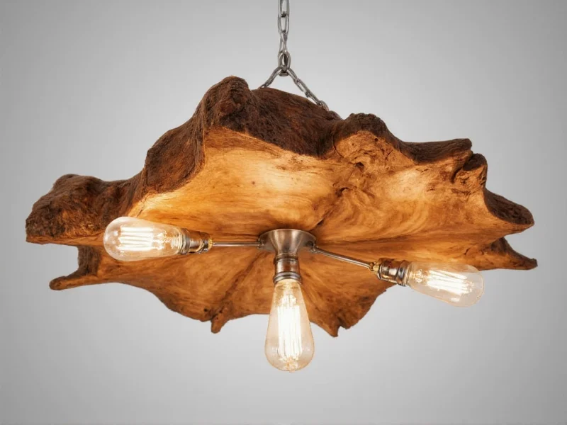 Reclaimed wood chandelier with Edison bulbs
