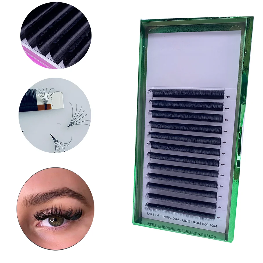

individual mink eyelash extension flat lashes extension eyelashes individual eyelash extensions, Black, colorful