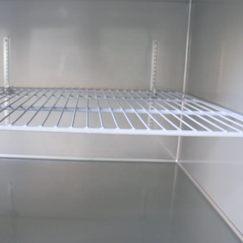 
Commercial hotel kitchen equipment Stainless steel two big glass door upright chiller Refrigerator freezer 