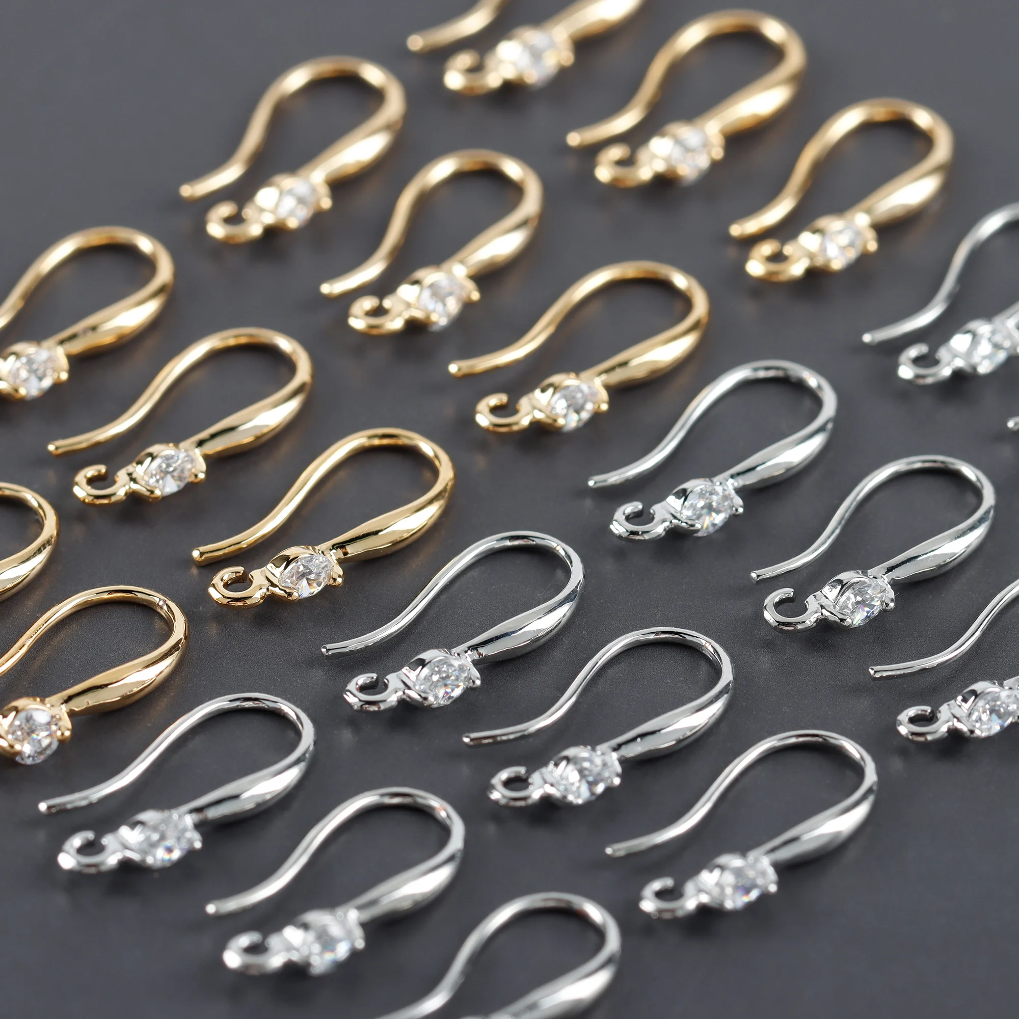 GUFEATHER M1071 20pcs/lot for Earring Making Jewelry Accessories Pass REACH Nickel Free 18k Gold Rhodium Plated Copper Clasp
