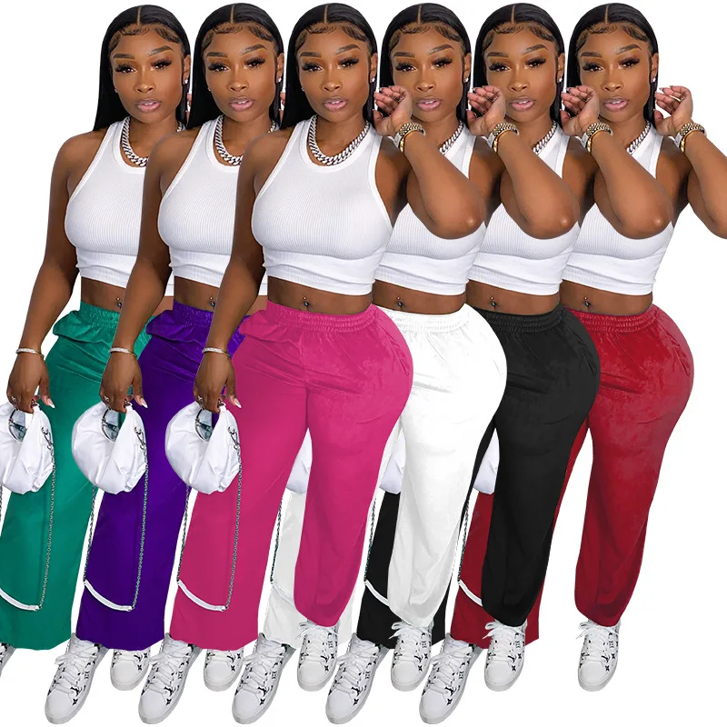 

new womens winter fashion clothing plus size pants ropa de mujer pantalon black wide leg velvet pants women pants trousers