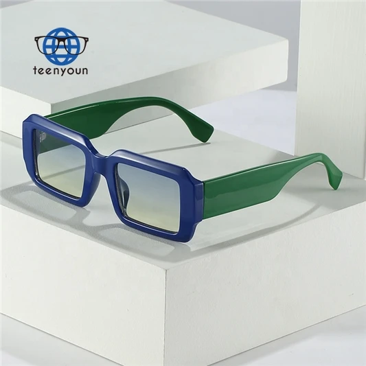 

Teenyoun Ladies Large Frame Sun Glasses Irregular Plastic Thick Colourful Gradient Shield Small Lens Oculos De Sol