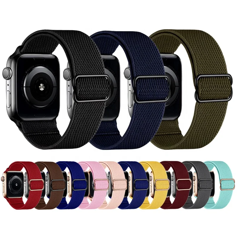 

LAIHE 38mm 40mm 41mm 42mm Cinturino Nylon New Product Elastic Braided Loop Nylon Watch Band strap For Apple Watch