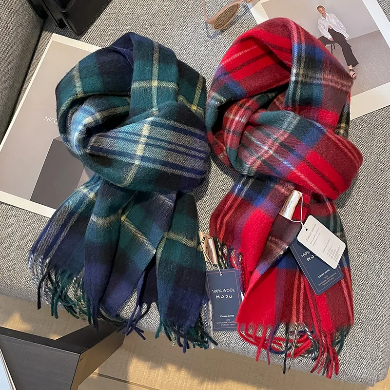 

Wholesale Winter Cashmere Scarf Cape Shawls Women Sheep Check Plaid Wool Shawls And Scarves
