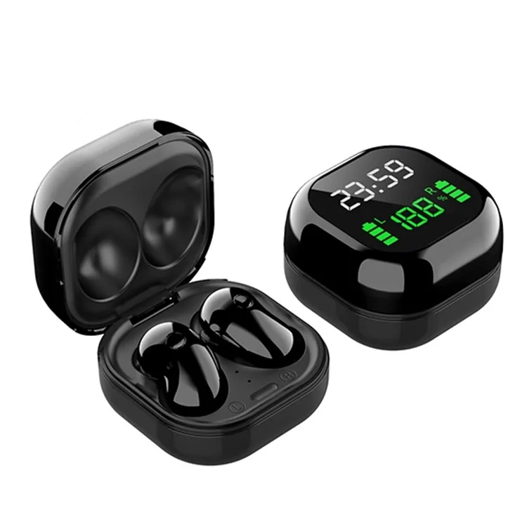 

Manufacture S6 Plus 5.0 TWS Touch Digital Display Mini Clock True Wireless Earphone with Charging Box(Black)