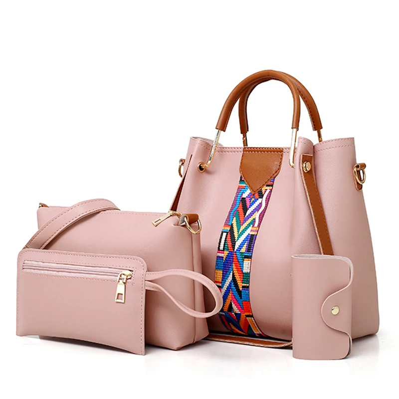 

Fashion Cheap Price Lady Handbag Set Women Bag sets bolsos de mujer bolsas femininas PU Handbags 4 in 1, 7 color as show or custom you want