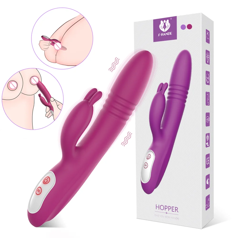 

S-HANDE Thrusting Clit dildo triple Vibrator Waterproof G Spot Sex Toys Rabbit Vibrators for Women Adult vibradores para mujeres