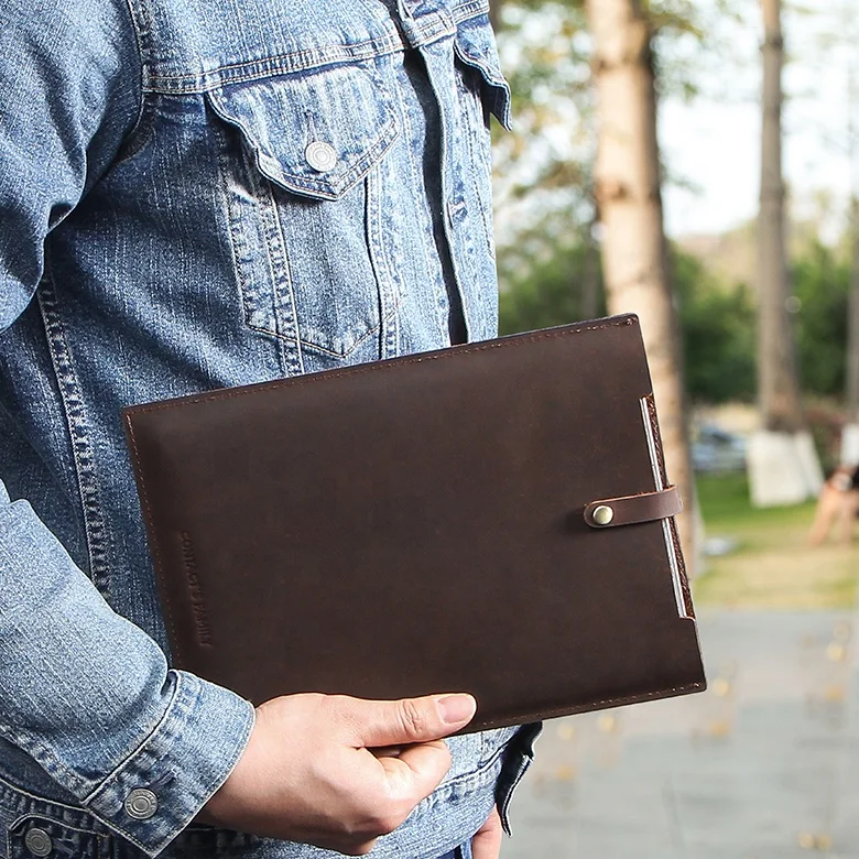 

Custom Leather Sleeve Pouch For iPad Pro 10.5 Air 3 Case Leather Portfolio Cover Bag For iPad Pro 11 With Apple Pencil Holder, Coffee