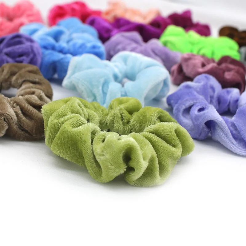 

Trendy Fashion Popular hair accessories velvet women hair scrunchies 40 colors