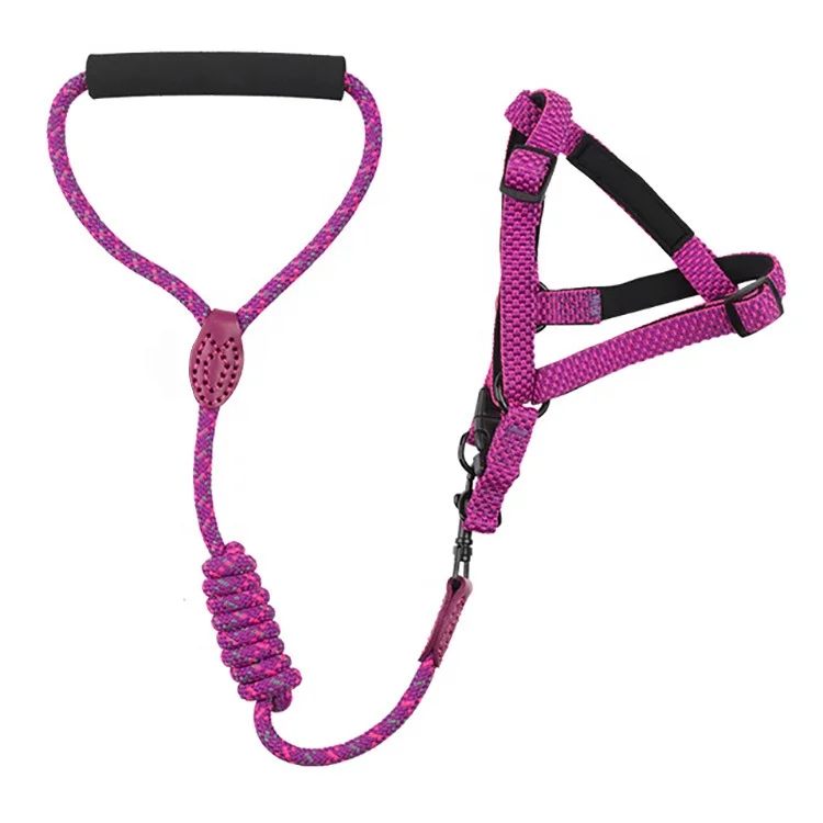 

High Quality Reflective Adjustable Step In No Pull Mesh Padded Pet Dog Harness And Leash Set