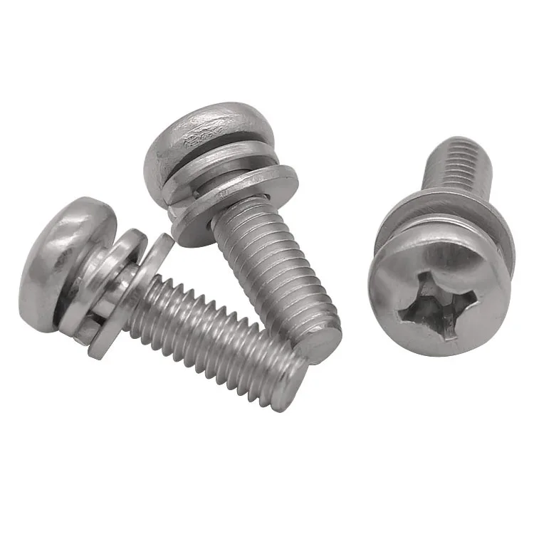 Steel Cross Recessed Pan Head Screws With Washer Assemblies - Buy Cross ...