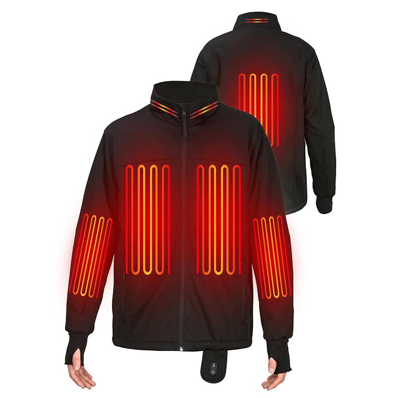 

China Factory Wholesale Heat Reflection Lining Keep Warm Heated Clothing Heated Jacket, Black