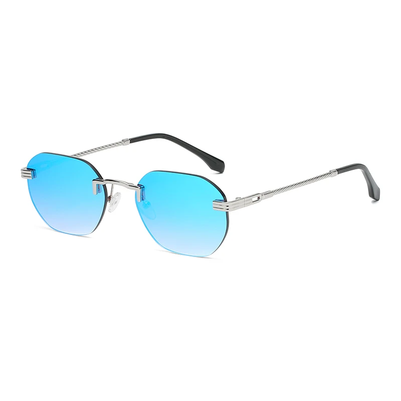 

1985 wholesale fashion oval frameless sunglasses New Retro womens designer sunglasses 2021