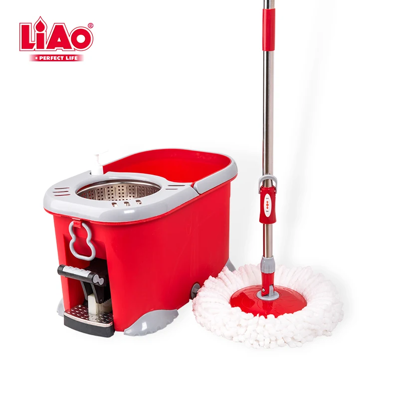 

T130032 LIAO Household 360 Spin Magic Mop Easy Clean Mop bucket, Red