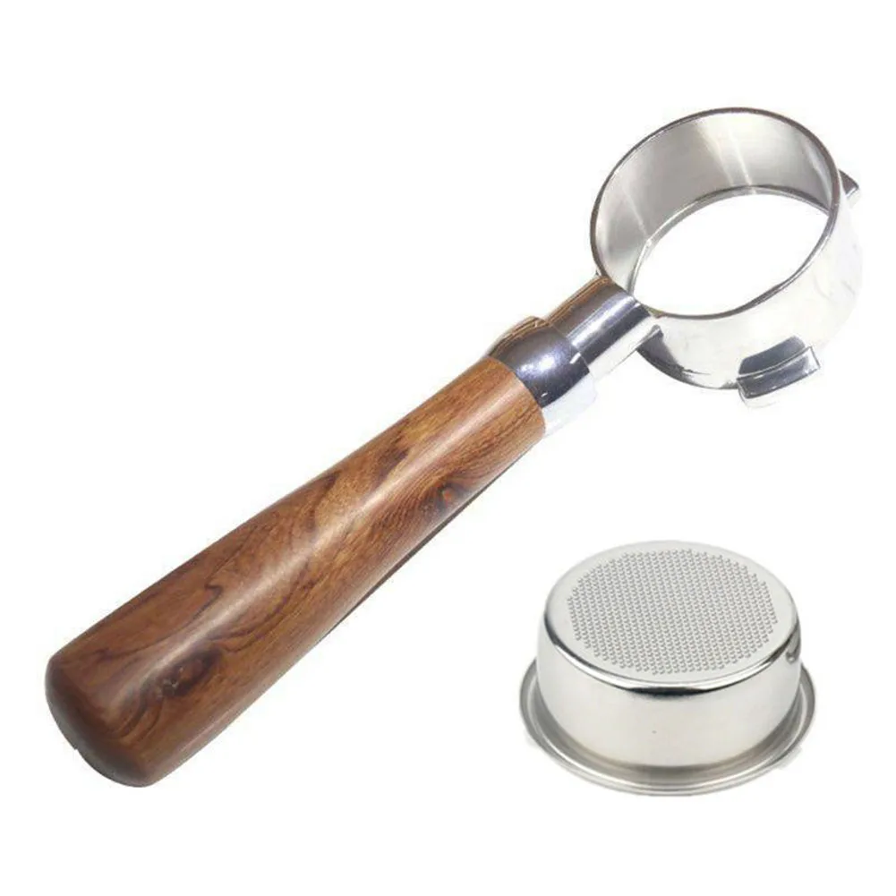 

54mm Wood Handle Portable Stainless Steel Espresso Bottomless Portafilter