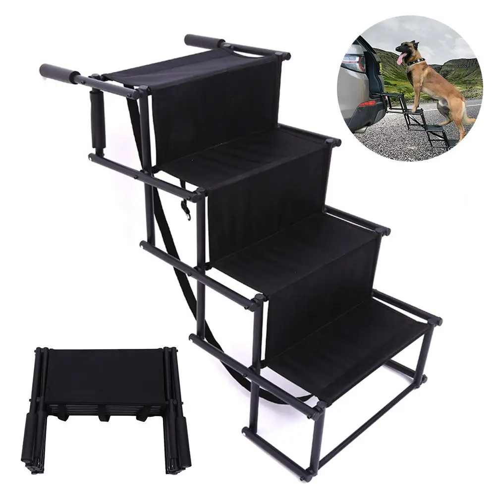 

Car Dog Steps Pet Stairs Dog Ramp Lightweight Folding Pet Ladder Ramp Dog Stairs For High Beds, Trucks, Cars And SUV