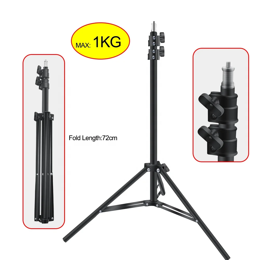 

2.1M Heavy Duty Metal 2m Light Stand For Photo Studio Relfectors Softbox Max Load to 1KG Tripod Video Background Stand