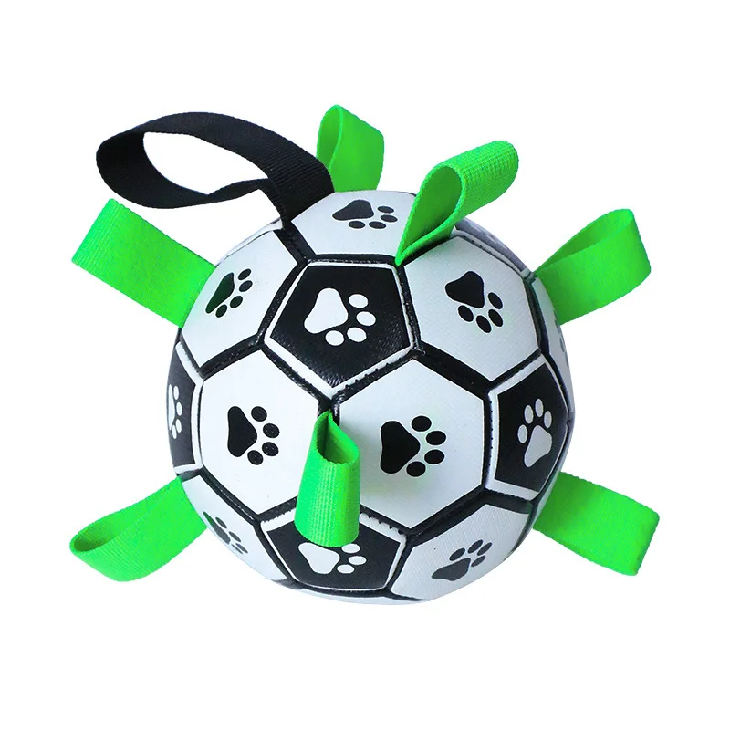 

zss471 Durable Interactive Dog Toys Soccer Ball with Grab Tabs for Tug of War, Dog Tug Toy, Dog Water Toy