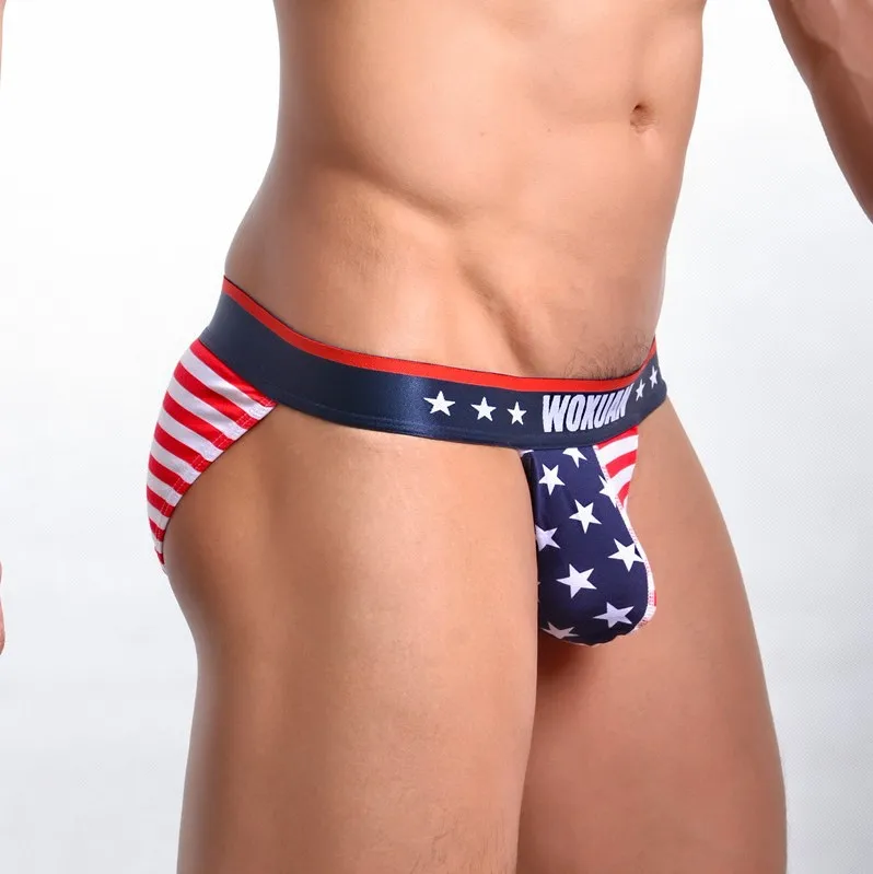 

China wholesale low rise cotton brief thongs sexy underwear for men, See details
