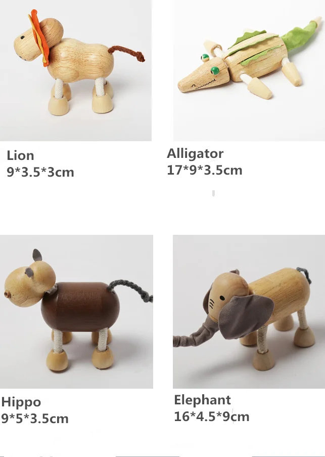 Yds Natural Beech Wood Toys Fancy Animals Kids Gifts Toy With Non Toxic