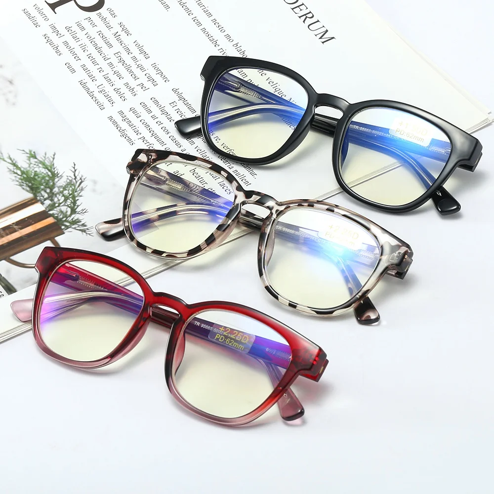 

Sunbest Eyewear 95665 Ready Stock TR90 Two-Color Presbyopic Glass Retro Eye Protection Blue Light Blocking Reading Glasses, Customize color