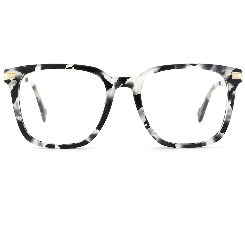 

High end men women Acetate with metal eyeglasses frame square luxury optical frame new arrival, 4 colors