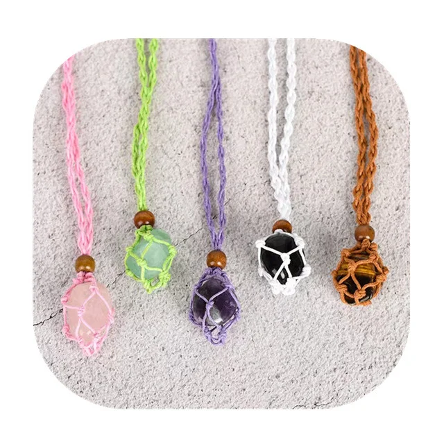 

Wholesale crystals jewelry healing stone natural colorful mixed quartz tumbled stone pendants for gift