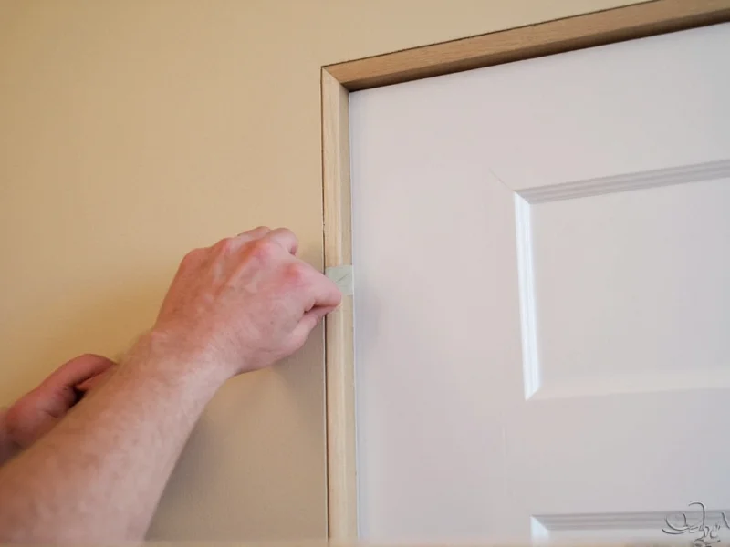 Installing solid core interior door with shims